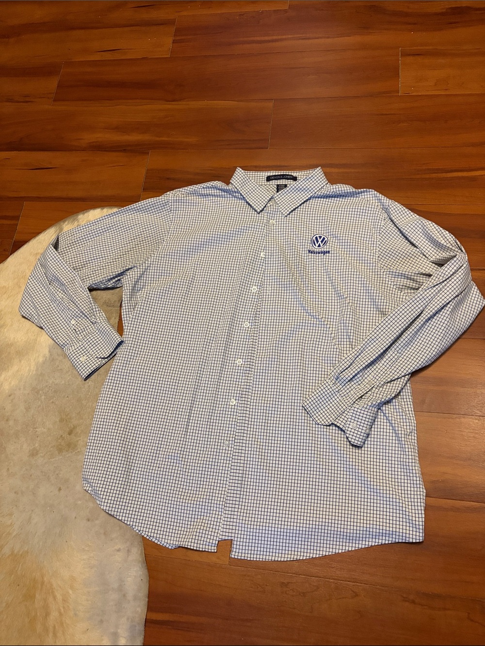 Devon & Jones Men’s Blue Check Button-Down Shirt Sz 2XL/2TG
